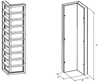 Щит угловой наружный 0,5х0,5х1,5м профиль 2,5 мм
