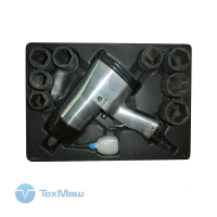 Пневмогайковерт FROSP ПГ-216К в пластиковом кейсе и с головками