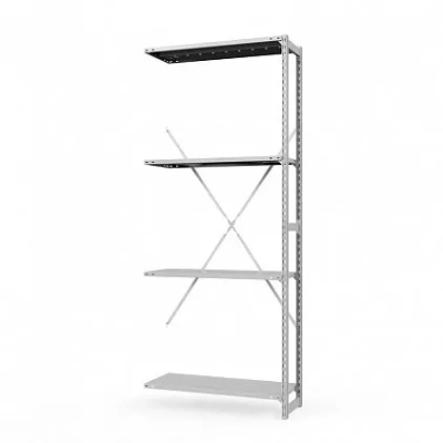 Секция приставная стеллажа металлического ТСУ Универсал, 2000x760x400 мм. Полки: метал. перф.  4 шт.