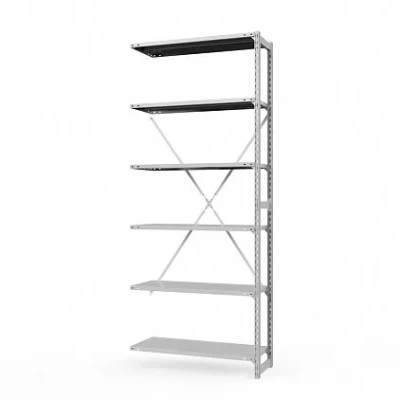 Секция приставная стеллажа металлического ТСУ Универсал, 3000x760x800 мм. Полки: метал. усил. 6 шт.